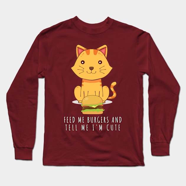 Burger Cat Long Sleeve T-Shirt by JKA